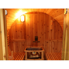 Sunray Saunas Oasis 2–4 Person Traditional Canopy Barrel Sauna with 6kW Harvia Heater & Red Cedar Construction - Oasis 300SC - The Home Selection