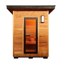 Sunray Saunas Seneca 3-Person Contemporary Outdoor Sauna with 6kW Harvia Heater & Weatherproof Red Cedar Cabin - Seneca 300D5 - The Home Selection