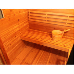 Sunray Saunas Seneca 3-Person Contemporary Outdoor Sauna with 6kW Harvia Heater & Weatherproof Red Cedar Cabin - Seneca 300D5 - The Home Selection
