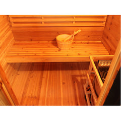 Sunray Saunas Seneca 3-Person Contemporary Outdoor Sauna with 6kW Harvia Heater & Weatherproof Red Cedar Cabin - Seneca 300D5 - The Home Selection