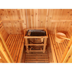 Sunray Saunas Solace 2-Person Traditional Barrel Sauna with 6kW Harvia Heater & Red Cedar Construction - Solace 200SH - The Home Selection