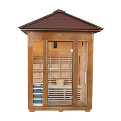 Sunray Saunas Waverly 3-Person Outdoor Traditional Sauna with 4.5kW Harvia Heater & Shingled Roof Design - HL300D2 Waverly - The Home Selection