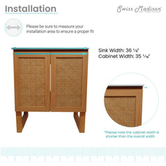 Swiss Madison Arles 30" Freestanding Bathroom Vanity in Natural Oak with Sink Top - SM-BV810 - The Home Selection