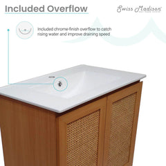 Swiss Madison Arles 30" Freestanding Bathroom Vanity in Natural Oak with Sink Top - SM-BV810 - The Home Selection