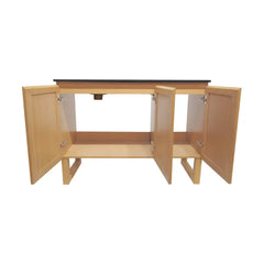 Swiss Madison Arles 48 in. Natural Oak, Double Basin Bathroom Vanity With Black, 3-Hole Ceramic Sink Top - SM-BV811D-3MB - The Home Selection