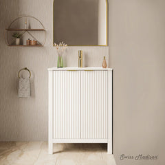 Swiss Madison Bastille 24" Freestanding Bathroom Vanity in White with Sink Top - SM-BV290 - The Home Selection