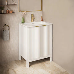 Swiss Madison Bastille 24" Freestanding Bathroom Vanity in White with Sink Top - SM-BV290 - The Home Selection
