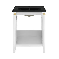 Swiss Madison Bastille 24 in. White Bathroom Vanity With Black Ceramic Sink Top - SM-BV290MB - The Home Selection