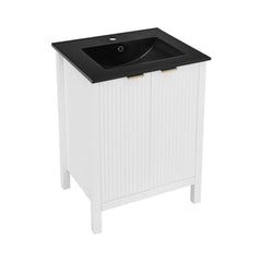 Swiss Madison Bastille 24 in. White Bathroom Vanity With Black Ceramic Sink Top - SM-BV290MB - The Home Selection