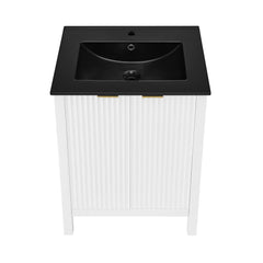 Swiss Madison Bastille 24 in. White Bathroom Vanity With Black Ceramic Sink Top - SM-BV290MB - The Home Selection