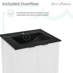 Swiss Madison Bastille 24 in. White Bathroom Vanity With Black Ceramic Sink Top - SM-BV290MB - The Home Selection