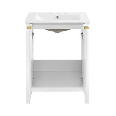 Swiss Madison Bastille 24 in. White Bathroom Vanity With White, 3-Hole Ceramic Sink Top - SM-BV290-3 - The Home Selection
