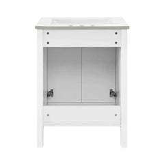 Swiss Madison Bastille 24 in. White Bathroom Vanity With White, 3-Hole Ceramic Sink Top - SM-BV290-3 - The Home Selection