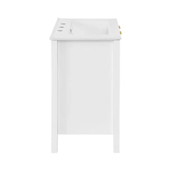 Swiss Madison Bastille 24 in. White Bathroom Vanity With White, 3-Hole Ceramic Sink Top - SM-BV290-3 - The Home Selection