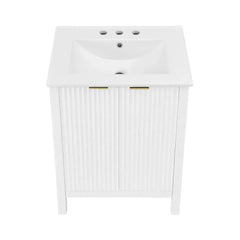 Swiss Madison Bastille 24 in. White Bathroom Vanity With White, 3-Hole Ceramic Sink Top - SM-BV290-3 - The Home Selection