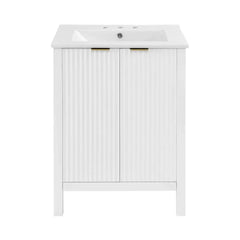 Swiss Madison Bastille 24 in. White Bathroom Vanity With White, 3-Hole Ceramic Sink Top - SM-BV290-3 - The Home Selection
