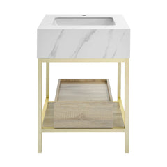 Swiss Madison Beau 24" Open Shelf Natural Oak Frame Freestanding Bathroom Vanity with Sink Top - SM-BV720KGCA - The Home Selection
