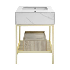 Swiss Madison Beau 24" Open Shelf Natural Oak Frame Freestanding Bathroom Vanity with Sink Top - SM-BV720KGCA - The Home Selection