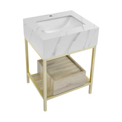 Swiss Madison Beau 24" Open Shelf Natural Oak Frame Freestanding Bathroom Vanity with Sink Top - SM-BV720KGCA - The Home Selection