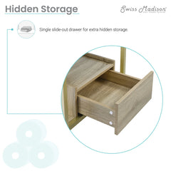 Swiss Madison Beau 24" Open Shelf Natural Oak Frame Freestanding Bathroom Vanity with Sink Top - SM-BV720KGCA - The Home Selection