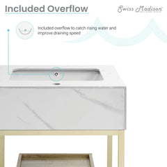Swiss Madison Beau 24" Open Shelf Natural Oak Frame Freestanding Bathroom Vanity with Sink Top - SM-BV720KGCA - The Home Selection