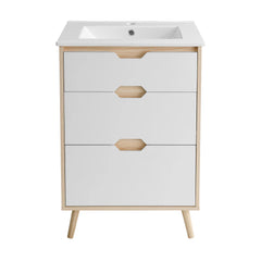 Swiss Madison Brusque 24" Freestanding Bathroom Vanity in Natural Oak with Sink Top - SM-BV350 - The Home Selection
