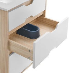 Swiss Madison Brusque 24" Freestanding Bathroom Vanity in Natural Oak with Sink Top - SM-BV350 - The Home Selection