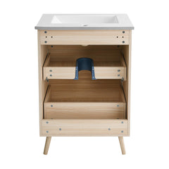 Swiss Madison Brusque 24" Freestanding Bathroom Vanity in Natural Oak with Sink Top - SM-BV350 - The Home Selection