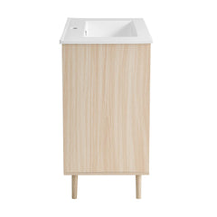 Swiss Madison Brusque 24" Freestanding Bathroom Vanity in Natural Oak with Sink Top - SM-BV350 - The Home Selection