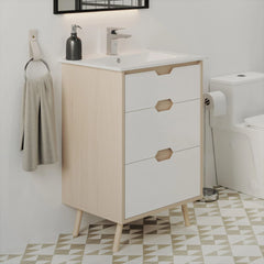 Swiss Madison Brusque 24" Freestanding Bathroom Vanity in Natural Oak with Sink Top - SM-BV350 - The Home Selection