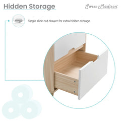 Swiss Madison Brusque 24" Freestanding Bathroom Vanity in Natural Oak with Sink Top - SM-BV350 - The Home Selection