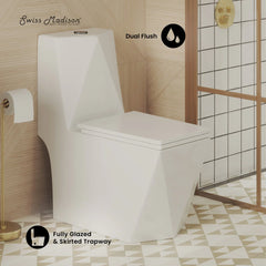 Swiss Madison Brusque One-Piece Square Toilet Dual-Flush 1.1/1.6 gpf - SM-1T290 - The Home Selection