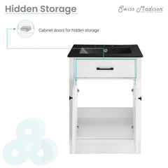 Swiss Madison Burdon 24 in. Bathroom Vanity With Ceramic Sink Top - SM-BV43 - The Home Selection