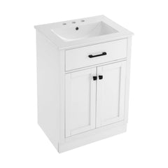Swiss Madison Burdon 24 in. Bathroom Vanity With Ceramic Sink Top - SM-BV43 - The Home Selection