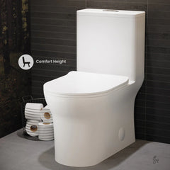 Swiss Madison Burdon One Piece Square Toilet Dual Flush 1.1/1.6 gpf (6-Pack) - SM-1T111-6 - The Home Selection