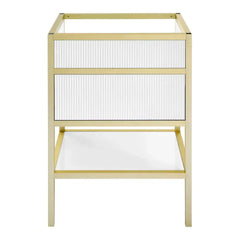 Swiss Madison Cache 24 Freestanding, Bathroom Vanity in White and Gold Cabinet Only - SM-BV901WG-C - The Home Selection