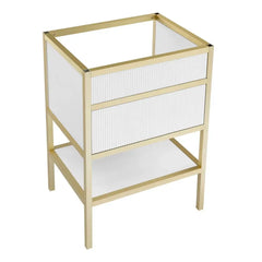 Swiss Madison Cache 24 Freestanding, Bathroom Vanity in White and Gold Cabinet Only - SM-BV901WG-C - The Home Selection