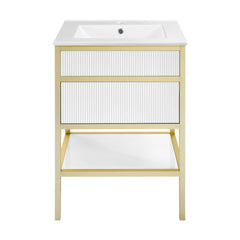 Swiss Madison Cache 24" Freestanding Bathroom Vanity in White with Sink Top - SM-BV901WG - The Home Selection