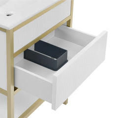 Swiss Madison Cache 24" Freestanding Bathroom Vanity in White with Sink Top - SM-BV901WG - The Home Selection