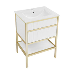 Swiss Madison Cache 24" Freestanding Bathroom Vanity in White with Sink Top - SM-BV901WG - The Home Selection