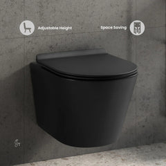 Swiss Madison Calice Wall-Hung Toilet Bundle 0.8/1.6 GPF Dual Flush in Glossy White - The Home Selection