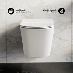 Swiss Madison Calice Wall-Hung Toilet Bundle 0.8/1.6 GPF Dual Flush in Glossy White - The Home Selection
