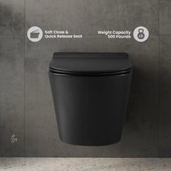 Swiss Madison Calice Wall-Hung Toilet Bundle 0.8/1.6 GPF Dual Flush in Glossy White - The Home Selection