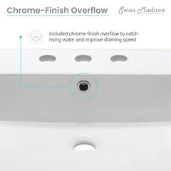 Swiss Madison Cannes 24 in. White Bathroom Vanity With White, 3-Hole Ceramic Sink Top - SM-BV412-3 - The Home Selection