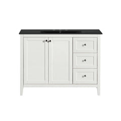 Swiss Madison Cannes 48 in. White Bathroom Vanity With Black, 3-Hole Ceramic Sink Top - SM-BV414-3MB - The Home Selection