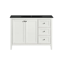Swiss Madison Cannes 48 in. White Bathroom Vanity With Black Ceramic Sink Top - SM-BV414MB - The Home Selection