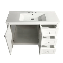 Swiss Madison Cannes 48 in. White Bathroom Vanity With White, 3-Hole Ceramic Sink Top - SM-BV414-3 - The Home Selection