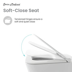 Swiss Madison Carre Wall-Hung Toilet Bundle 0.8/1.6 GPF Dual Flush in Glossy White - The Home Selection
