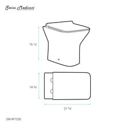 Swiss Madison Carre Wall-Hung Toilet Bundle 0.8/1.6 GPF Dual Flush in Glossy White - The Home Selection