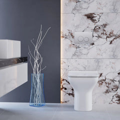 Swiss Madison Carre Wall-Hung Toilet Bundle 0.8/1.6 GPF Dual Flush in Glossy White - The Home Selection